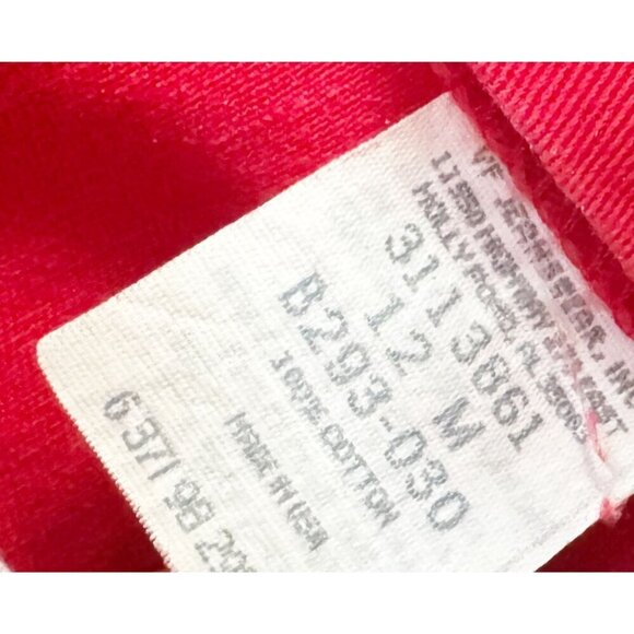 Vintage LEE Riveted 90s Red Denim Carpenter High Waisted Shorts Sz 29 - Picture 7 of 8